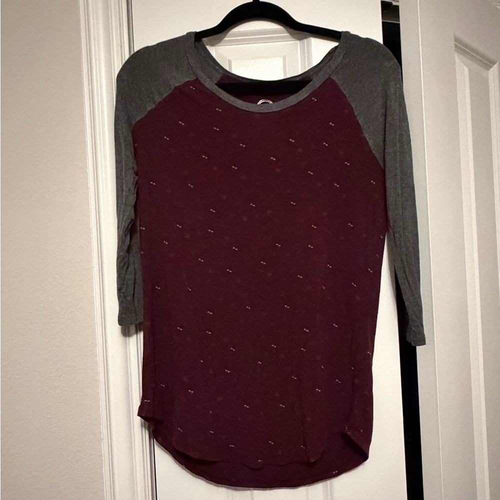 Two for $15 - Maurices Maroon and Charcoal Long Sleeve Tee